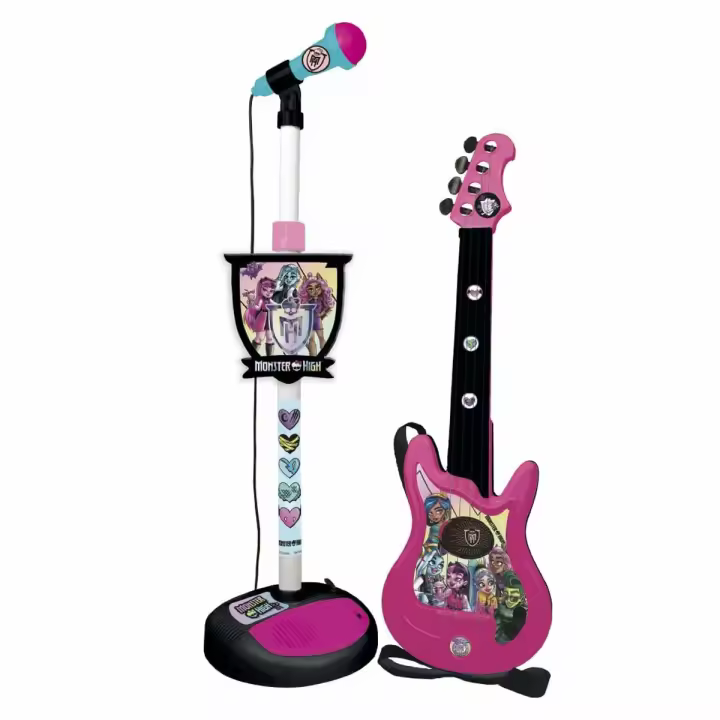 Guitarra Infantil Monster High Micrófono Karaoke - 1