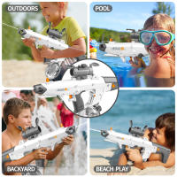 450ml Pistola de Agua Eléctrica Autocebante - 8-10m Alcance, 30 Minutos Continuos + Recarga en 15s, USB Recargable para Niños/Adultos con Batería Incluida - Juguete Piscina Playa Batallas Acuáticas - details 13