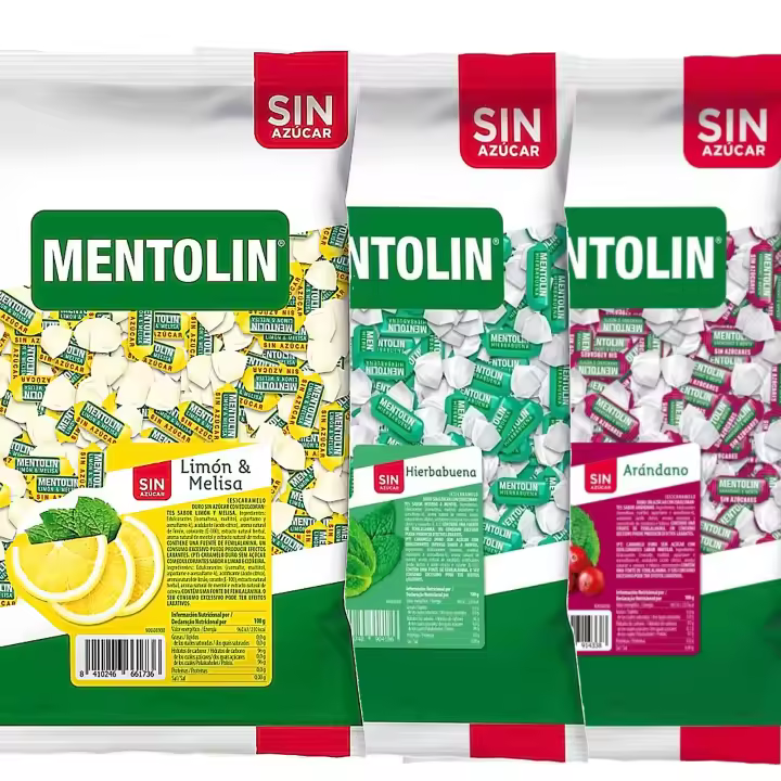 MENTOLIN PACK 3 Kg caramelos sin azúcar para la tos Limón Melisa & Hierbabuena & Arandano - 1