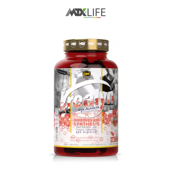 MTX nutrition KREALYN ™ [120 CAPS/875MG] es un suplemento PREMIUM de Creatina Monohidratos de PH7 modificado que mejora su funcionalidad y  favorece su metabolismo respecto de la creatina convencional. - 1