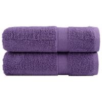 vidaXL Toallas de mano 2 uds 100% algodón 100x150 cm 600 gsm Color Morado,  Tuquesa,  Rosa y mas - details 0