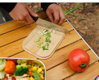 Caja Bento De Acero Inoxidable 900ML Con Tapa De Madera Para Camping Picnic Pesca Al Aire Libre Soporte Para Tetera Y Tabla De Cortar - details 2