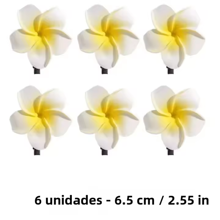 Set De 3/10 Clips De Cabello Plumeria Para Mujer Accesorios De Moda Con Flores De Aluminio Clips De Lado Para Niñas - 1