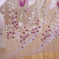 Cortinas De Tulle Florales Tulipán Para Sala De Estar Cocina Dormitorio Verde Transparente Tratamiento De Ventanas Panel De Cortina - details 12