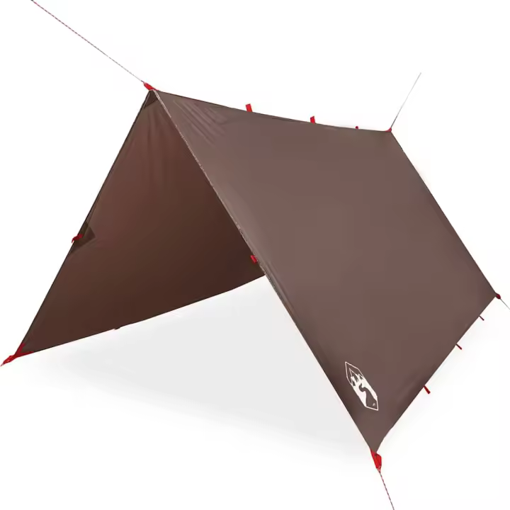 vidaXL Lona de camping impermeable marrón 366x306 cm - 1