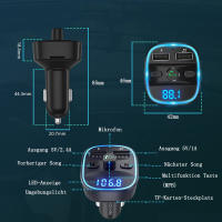 Transmisor FM Bluetooth para Automóvil, adaptador de radio Transmisor Bluetooth para radio automática, control de Frecuencia, 2 Puertos USB, Tarjeta SD integrada, USB Memorias - details 3