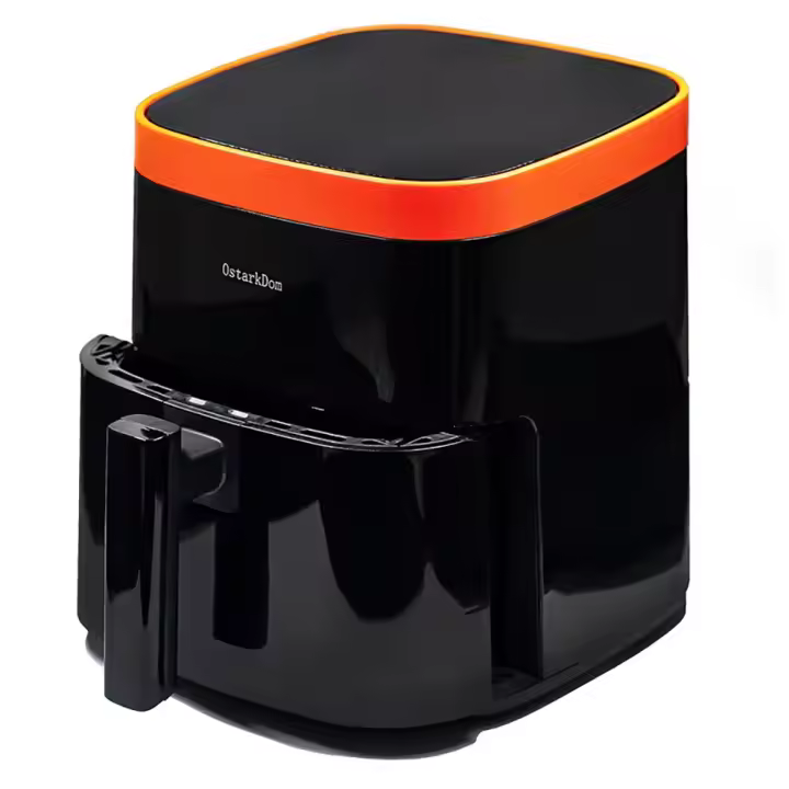 OstarkDom Freidora sin Aceite 5L, Freidora de aire caliente, 5 L, Panel táctil, 10 programas preestablecidos, Regulable hasta 200 ° C, Temporizador 60 minutos, Apagado automático, 1400W - 1