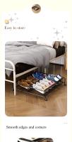 Estante De Zapatos Simple Para Debajo De La Cama Con Cierre Rodante Almacenamiento Espacioso Para Botas Organizador De Zapatos Para El Hogar Material De Hierro - details 1