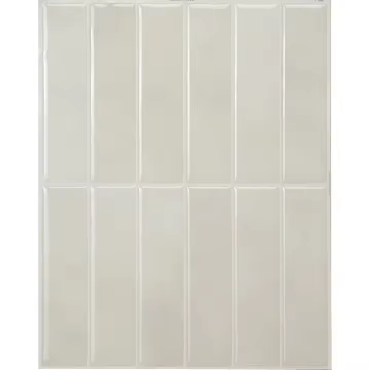 Revestimiento adhesivo para cocina y baño, azulejos autoadhesivos blanco-grisáceos, paquete de 5 láminas, 29 x 22,86 cm - 1