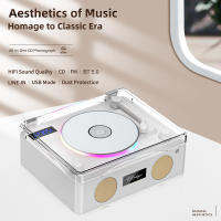 Reproductor De CD Multifuncional Retro Con Altavoz Bluetooth Inalámbrico Y Radio FM Luz De Ambiente Colorida Con Control Remoto Para Hogar - details 6