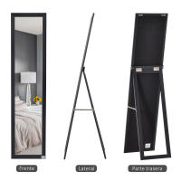 HOMCOM Espejo de Pie Cuerpo Entero Espejo de Pared Rectangular con 2 Formas de Uso Moderno para Pasillo Dormitorio Sala de Estar 37x37x154 cm - details 3