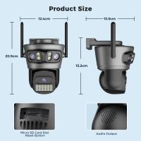 Cámara PTZ Wifi 6K 15MP Con Tres Lentes Y Tres Pantallas Vigilancia Exterior Dual Lens Dual Screens Seguimiento Automático 5Ghz WIFI 6 - details 3