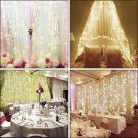 Cortina De LED 3x3m 300 Luces De Cadena USB Luz De Hadas Control Remoto Icicle Wire De Cobre Para Navidad Boda Jardín Ventana Exterior - details 4