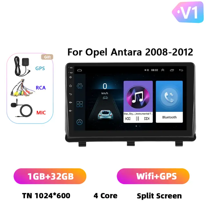 Podofo Radio de coche Android 2 Din para Opel Antara 2008 2009 2010 2012 Carplay 8+128GB AI Voice WIFI+4G DSP GPS Navegación Multimedia Reproductor de Video - 1