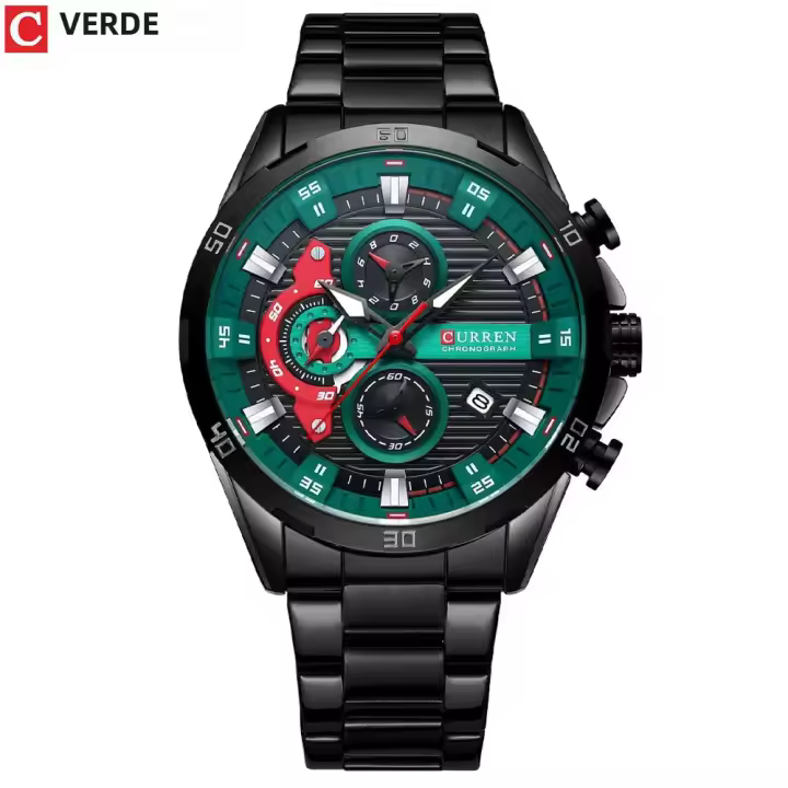 Reloj De Pulsera Curren 8402 Para Hombre Estilo Casual Y De Negocios Cronógrafo De 6 Manos Acero Inoxidable Resistente Al Agua - 1