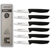 Arcos  Cuchillos Cocina Cuchillos Patateros Cuchillo Mondador Cuchillos Fruta , 6 Piezas, Cuchillos Verduras 110 mm, Cuchillo Mesa, Envase 100% Ecológico, Acero Inoxidable NITRUM - details 0