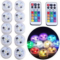 Luz Submersible LED Control Remoto 13 Colores RGB Para Bodas Navidad Valentine's Day Fiesta Lámpara De Té Self-Contained IP68 - details 0