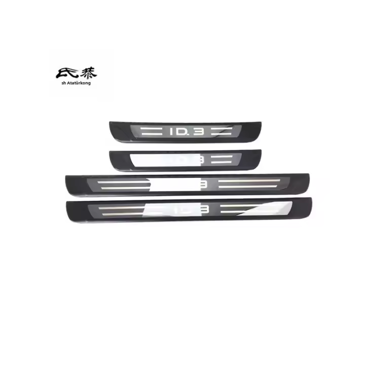 4PCS Placa De Decoración Para Puerta Trasera De Coche ABS Acero Inoxidable Para Volkswagen VW ID.3 2020-2023 Piezas De Automóvil Accesorios De Interiores - 1