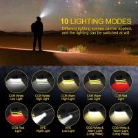 Linterna Frontal LED Sensor Recargable USB Multifuncional Para Camping Pesca Caza Luz De Trabajo COB Fuente De Iluminación Exterior - details 2