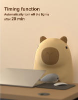 Lámpara Nocturna Para Niños De Silicona Capybara Cartoon USB Recargable Con Temporizador Y Regulación De Brillo Luces De Noche Decorativas Para Habitación - details 6