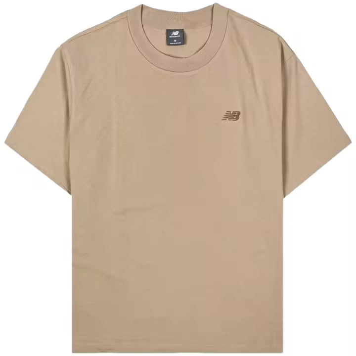 Camiseta de Manga Corta New Balance  para hombre en color beige - 1
