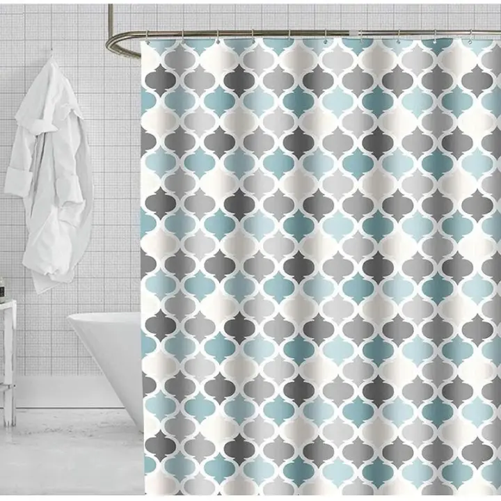 Cortina de Ducha de 180x180 cm, antimoho, canvas de poliéster, with 12 Ganchos, lavable a Máquina, Diseño - 1