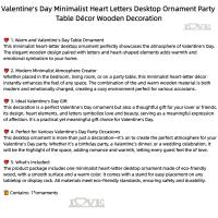 Adornos De Letras Para Día De San Valentín "AMOR" Decoración Para El Hogar Y Bares Regalo De Artesanía Para El Escritorio Decoración De Fiesta Proporciones De Imagen - details 13