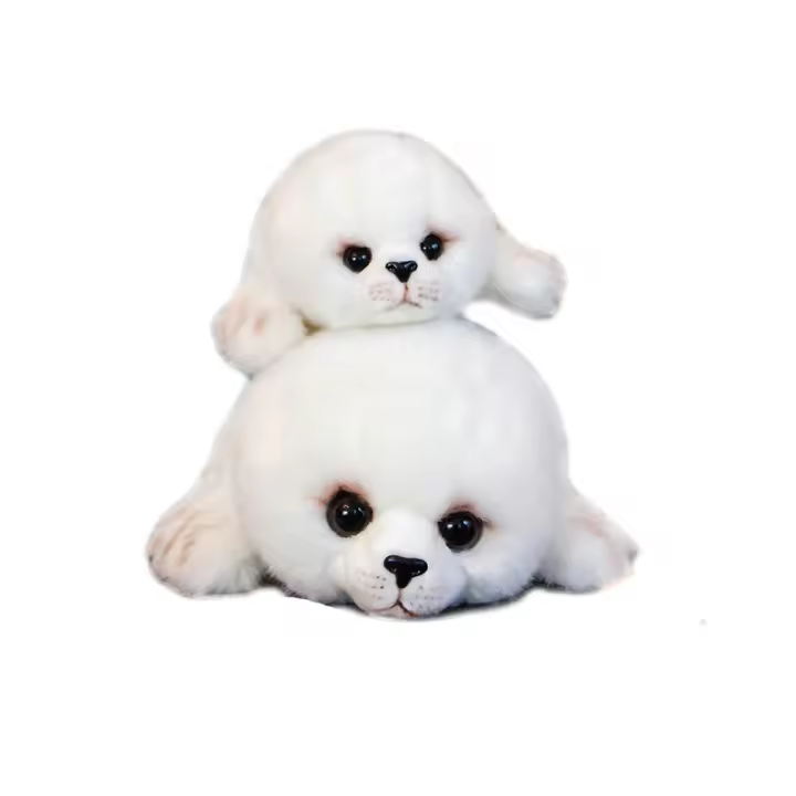 Peluche De Seal Suave Y Bonito Juguete De Mundo Marino Lobo Marino Relleno De Algodón PP Regalo De Cumpleaños Para Niñas Y Niños Con Ojos Grandes - 1