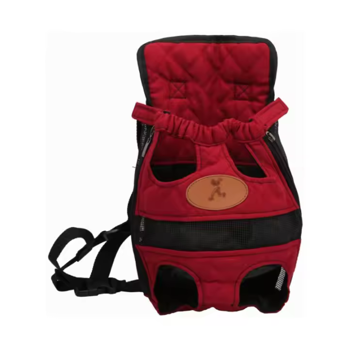 Mochila para mascotas, bolsa de viaje, bolsa de transporte, mochila para perros, mochila para el pecho, roja, M - 1