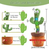 Muñeco De Peluche De Cactus Que Danza Y Habla Juguetes Electrónicos Interactivos Con Luz Y Música Regalo Educativo Para Niños - details 0