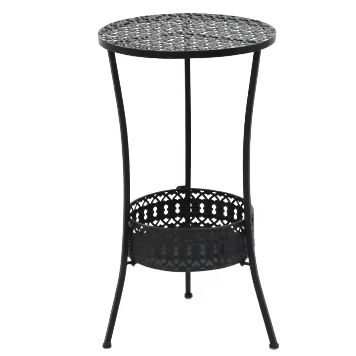 VidaXL Mesa bistró de metal negra 40x70 cm - 1