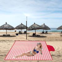 Picnic Blanket Waterproof Sandproof Foldable Beach Blankets Extra Large Beach Mat for Camping Travel Hiking Park Outdoor Portable Blankets 80X80 Red Plaid - details 3