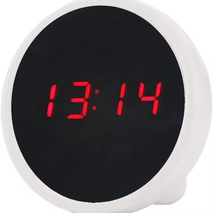 Reloj despertador electrónico LED, 24h, espejo, decoración, regalo ideal, 1 unidad - 1