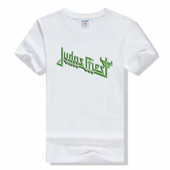Camiseta De Algodón Para Hombre Judas Priest Estampado Streetwear Con Banda De Latón Estilo Metalero Camiseta De Manga Corta Para Verano - 1