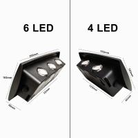 Lámpara De Pared Solar LED Impermeable Para Jardín Patio Balcón Con 4/6 LEDs Iluminación De Valla Luz Moderna Auto-Contenida - details 4