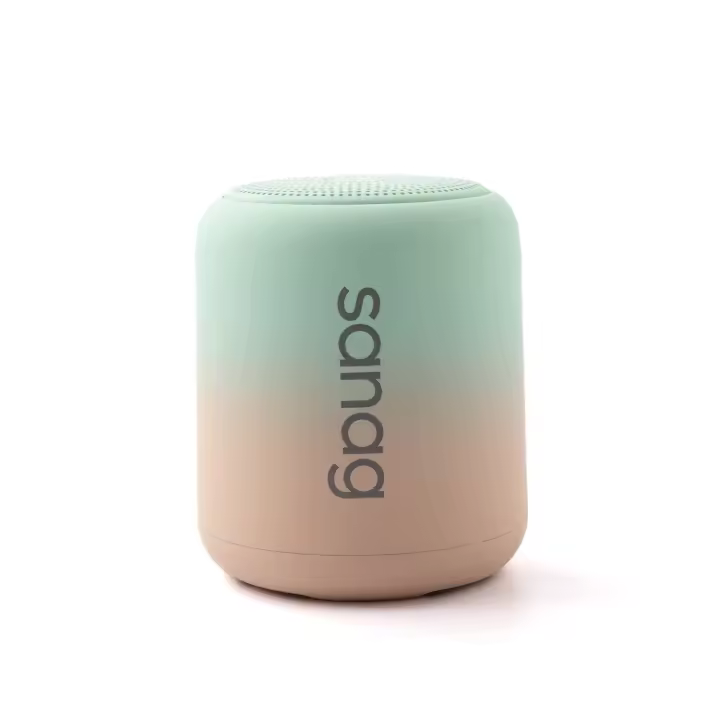 （no compatible con Alexa）Altavoz Bluetooth Pequeño  y USB | Minicadena de Música con Graves Potentes, Sonido de Alta Calidad y Diseño Compacto | Ideal para Hogar, Viajes y Fiestas，Degradado de verde a rosa - 1