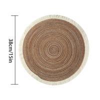 1pcs Matriz De Mesa Ecológica De Poliéster Con Borlas Barata Para Cocina Estilo Americano Redonda Decoración De Mesa - details 0