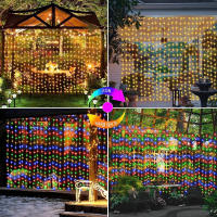 1 Pack De Luces Solares Para Cortina 300 LED 8 Modos Impermeable IP44 Decoración De Jardín Y Pared Para Navidad 9.8x9.8 Pies - details 18