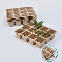 5Pcs Bandeja De Semillero Biodegradable Con 12 Agujeros Para Jardinado Sistema De Crecimiento Hidroponía Herramientas De Plantación - details 0