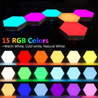 Luz De Pared Hexagonal Con Control Remoto Y Luz LED RGB Modulable USB Colorida Luz Nocturna Geométrica DIY Para Decoración De Hogar - details 2