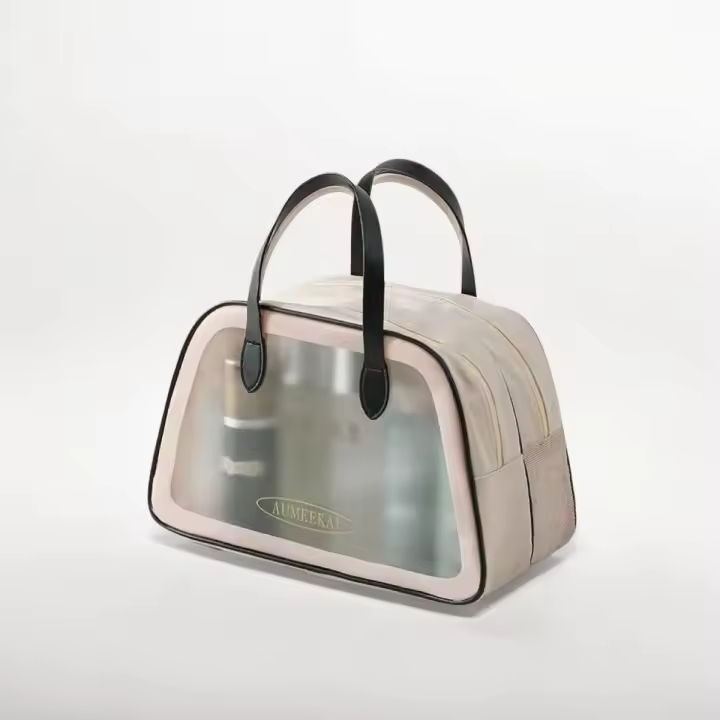 MEJORADA MT-103 Neceser de Maquillaje Impermeable con Separación Seco/Húmedo – PVC Transparente, Disponible en Dos Tamaños - 1