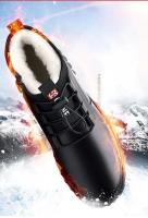 Botas De Hombre Invierno Cuero Con Forro De Peluche Cómodas Antideslizantes Casuales Para Exteriores Y Vacaciones - details 1