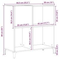Armario de discos vidaXL Negro Roble 84,5x38x89 cm Madera elaborada - details 6
