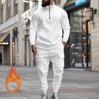 Conjunto Deportivo Casual Para Hombres Verano Otoño Invierno Con Cierre De Cremallera Y Veludo Tejido De Poliéster Talla S a XXXL - details 3