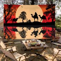Bandeera Africana De Escena De Atardecer En Pradera Hecha De Poliéster Impresión Creativa Bandera Colgante Para Decoración Interior Y Exterior - details 12