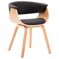 vidaXL Silla de comedor madera curvada y cuero sintético crema en color crema y marrón oscuro/negro y marrón claro/negro y marrón oscuro | cómodas modernas ergonómicas para comedor cocina salón hogar - details 1