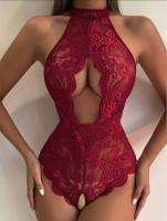 Lencería Sexy Roja Sin Costuras Para Mujer Ropa Erótica De Encaje Vestido De Banoquillo Translúcido Bodysuit Sexy Con Apretador - details 4