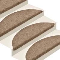 vidaXL Alfombrilla autoadhesiva de escalera 15 unidad  56x17x3 cm crema - details 0