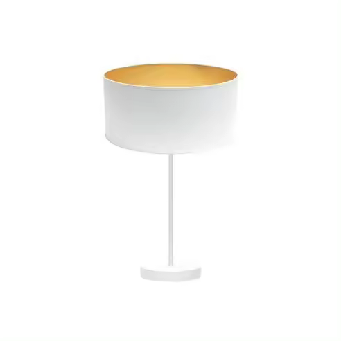 FABRILAMP Lámpara de Mesa Sobremesa Alto Anuska 1xe27 Blanco/blanco-oro 62x30x30 Cm - Diseño Elegante - 1