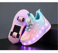 Zapatillas LED Para Niños Y Niñas Zapatos Deportivos Con Luces USB Cargables Para Outdoor Parkour Y Patinaje En Roller Talla True Fit Material Superior De Tela Y Suela EVA - details 17